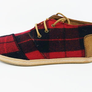 toms red plaid felt women's bota boots